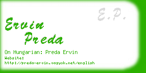 ervin preda business card